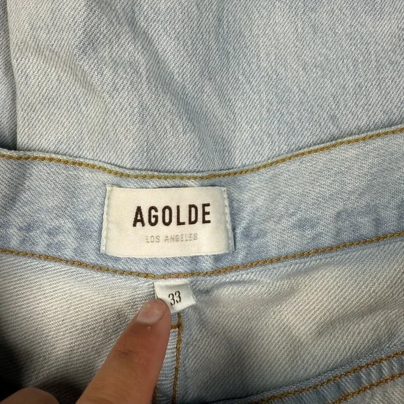 Agolde Nolan Balloon Light Wash Super Wide Leg Baggy High Rise Flowy Jean Sz 33 - Picture 4 of 14